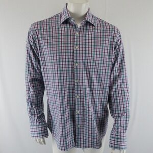 Peter Millar Summer Comfort Long Sleeve Button Up Shirt Mens L‎